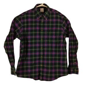 Brooks Brothers flannel shirt mens L Large Regent fit blue plaid long sleeve